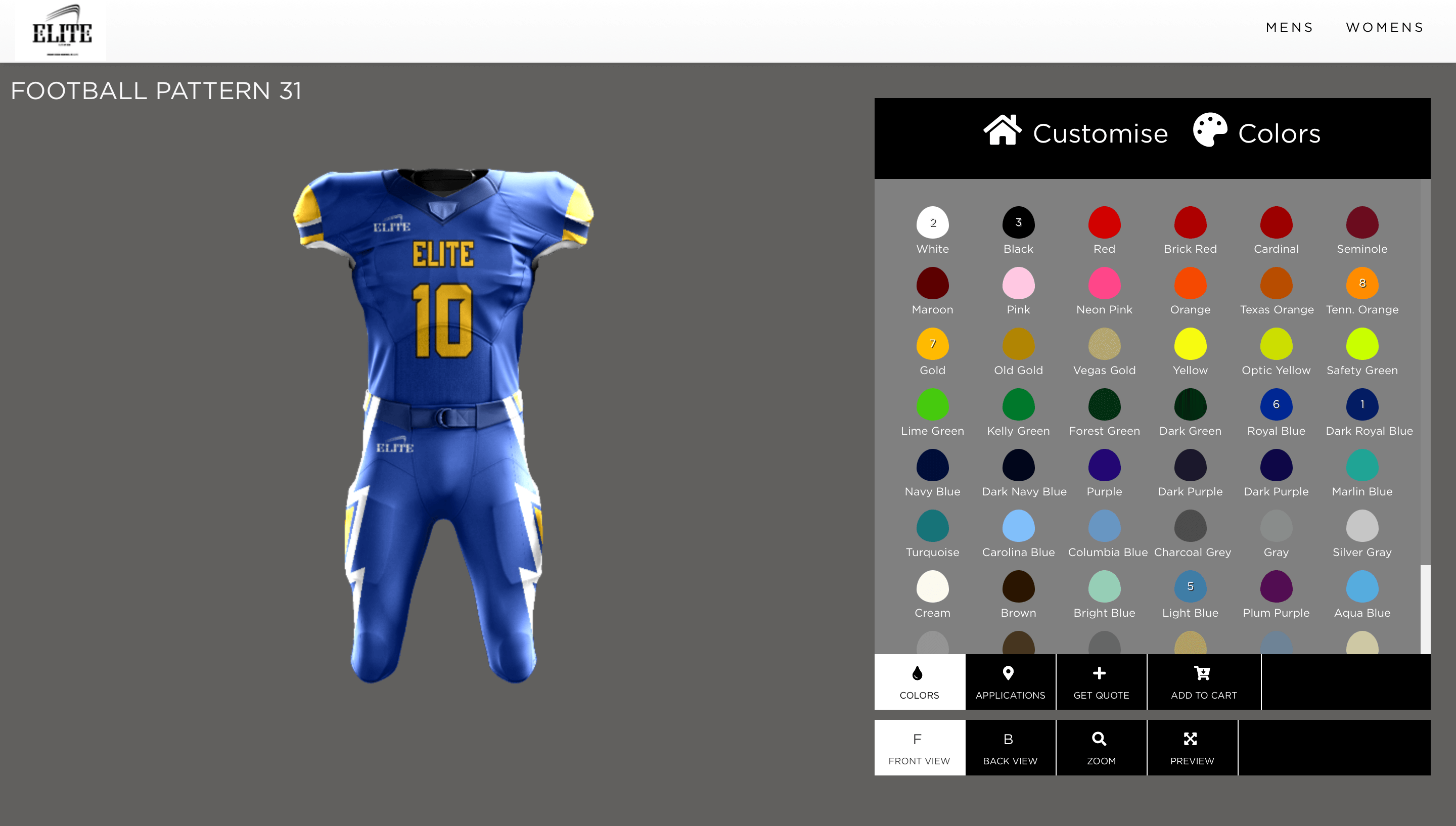 Elite By ECW - Uniform Customizer - RF Technologies